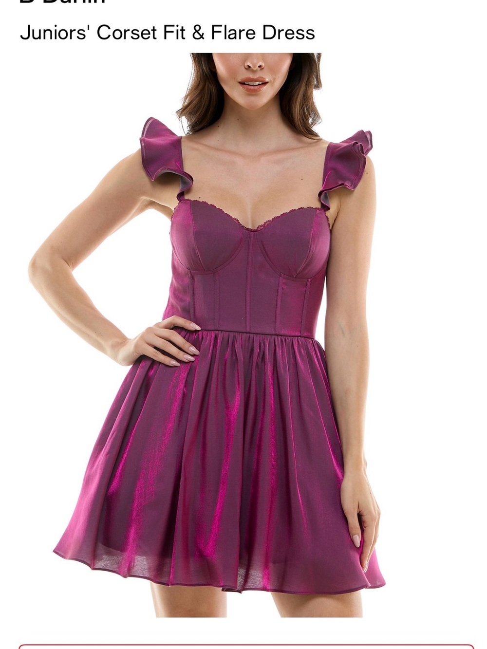 NWT Macy’s Elegant berry Satin Dress 7/8